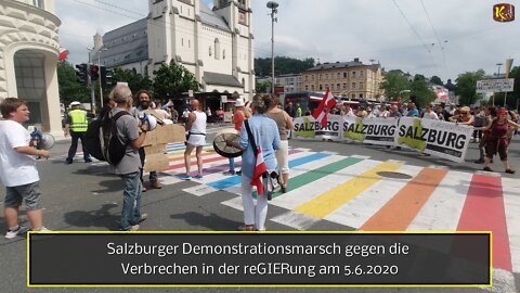 Salzburger Demonstrationsmarsch gegen die Verbrechen in der reGIERung am 5.6.2020