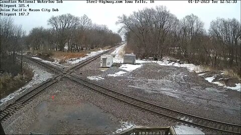 CN L570 Manifest with One Car at Iowa Falls, IA on January 17, 2023