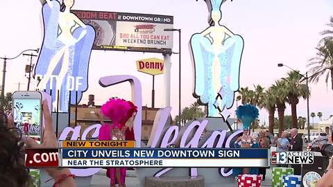 New sign welcomes people to downtown Las Vegas