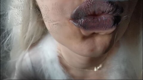 asmr screen kissing with grey lipstick