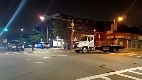 Boston police respond to a accident on Columbia Road and Washington Street