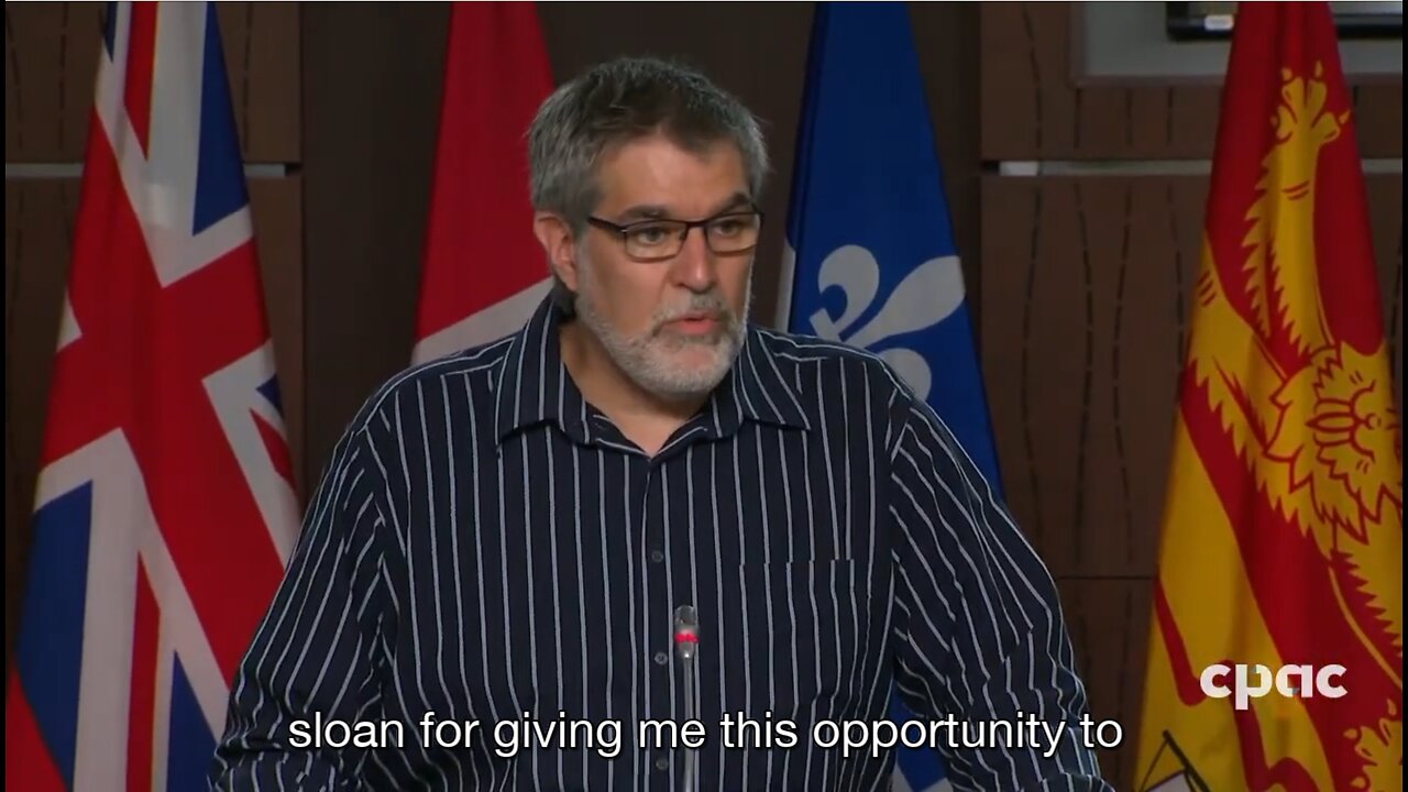 Derek Sloan presser with three scientists June 2021 Parliament Hill