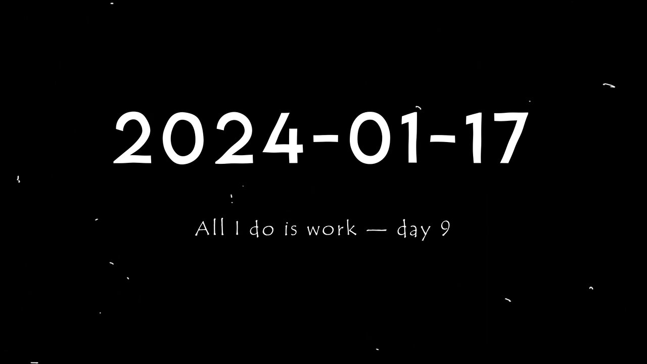 2024-01-17 | All I do is work — Day 9