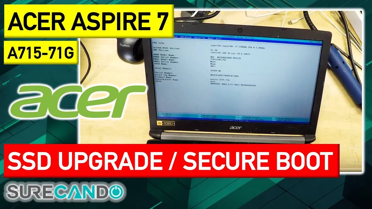 Acer Aspire 7 Boot From USB Disable Secure Boot A715-71G