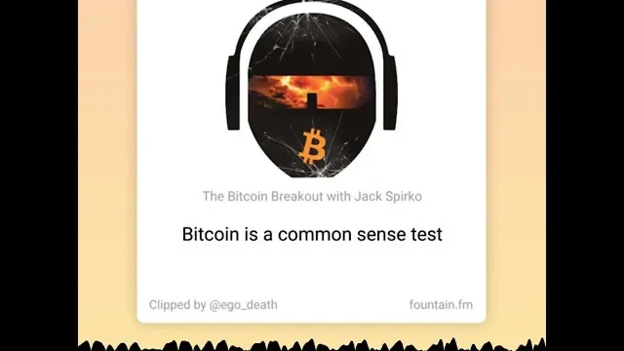 Bitcoin is not an IQ Test it is a Common Sense Test - From TSPC Epi-3185