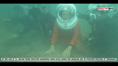 Indian Prime Minister Narendra Modi dives down the Arabian Sea to offer prayers at holy 'Dwarka'
