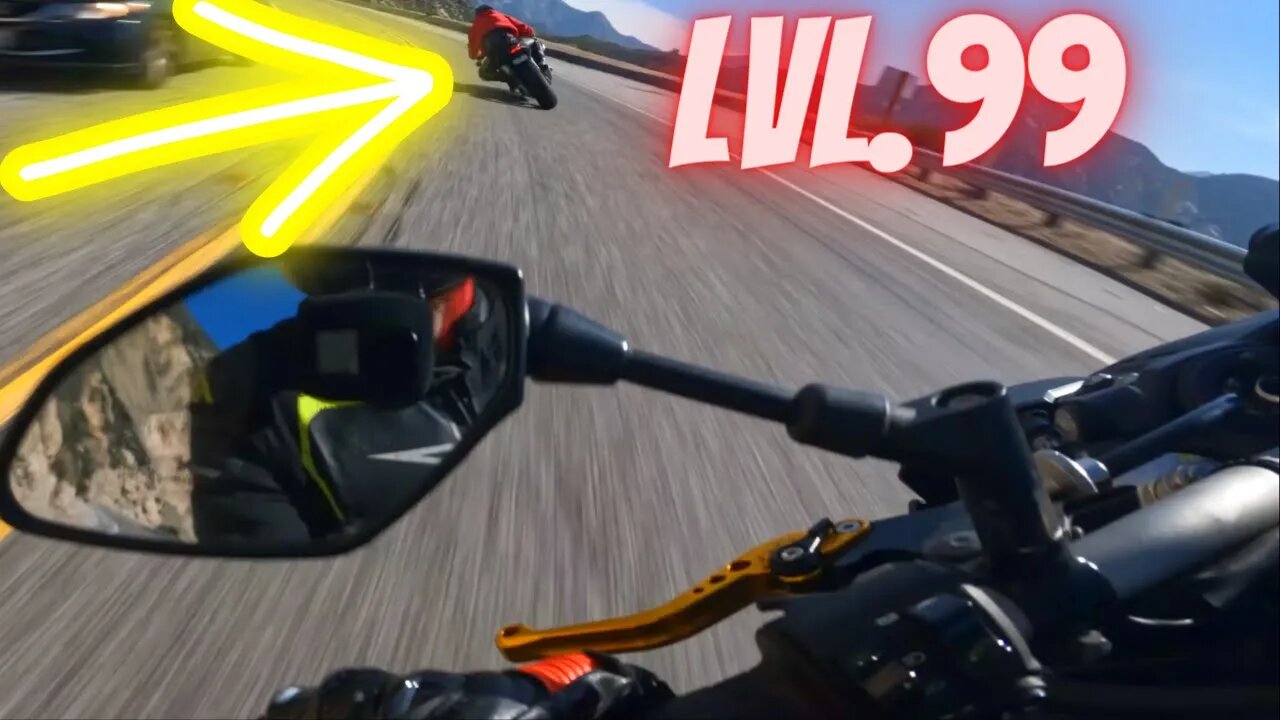 YAMAHA MT 09 CHASES APRILIA 1100 FACTORY IN CANYON 1ST PERSON POV RAW EXHAUST SOUND K.O. EP..157