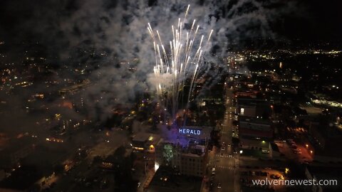 Rooftop Fireworks Display - Paint Bellingham Blue