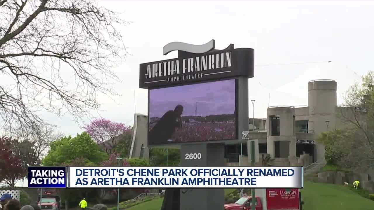 Detroit's Chene Park is now officially the Aretha Franklin Amphitheatre