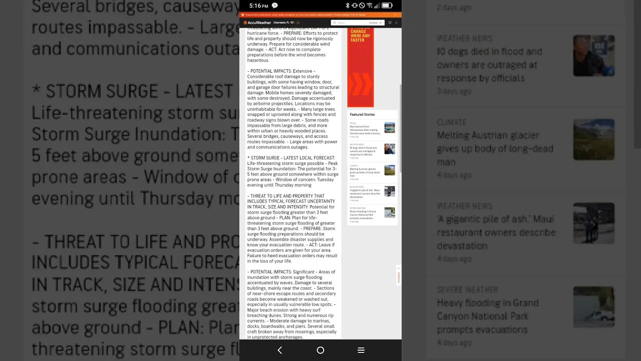 hurricane watch and a storm surge watch 🌀⛈️🌪️⚡ this is very serious