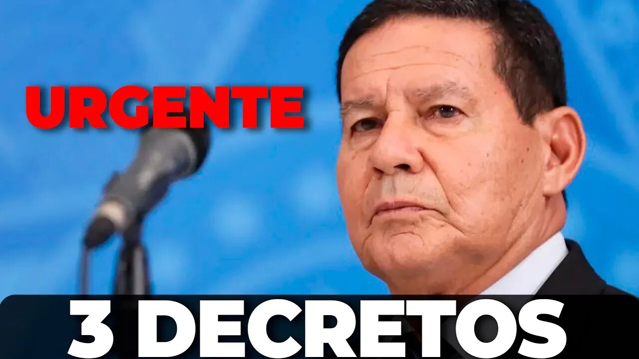 🔴AO VIVO:Hamilton Mourão edita três decretos + AS ÚLTIMAS NOTÍCIAS🔴