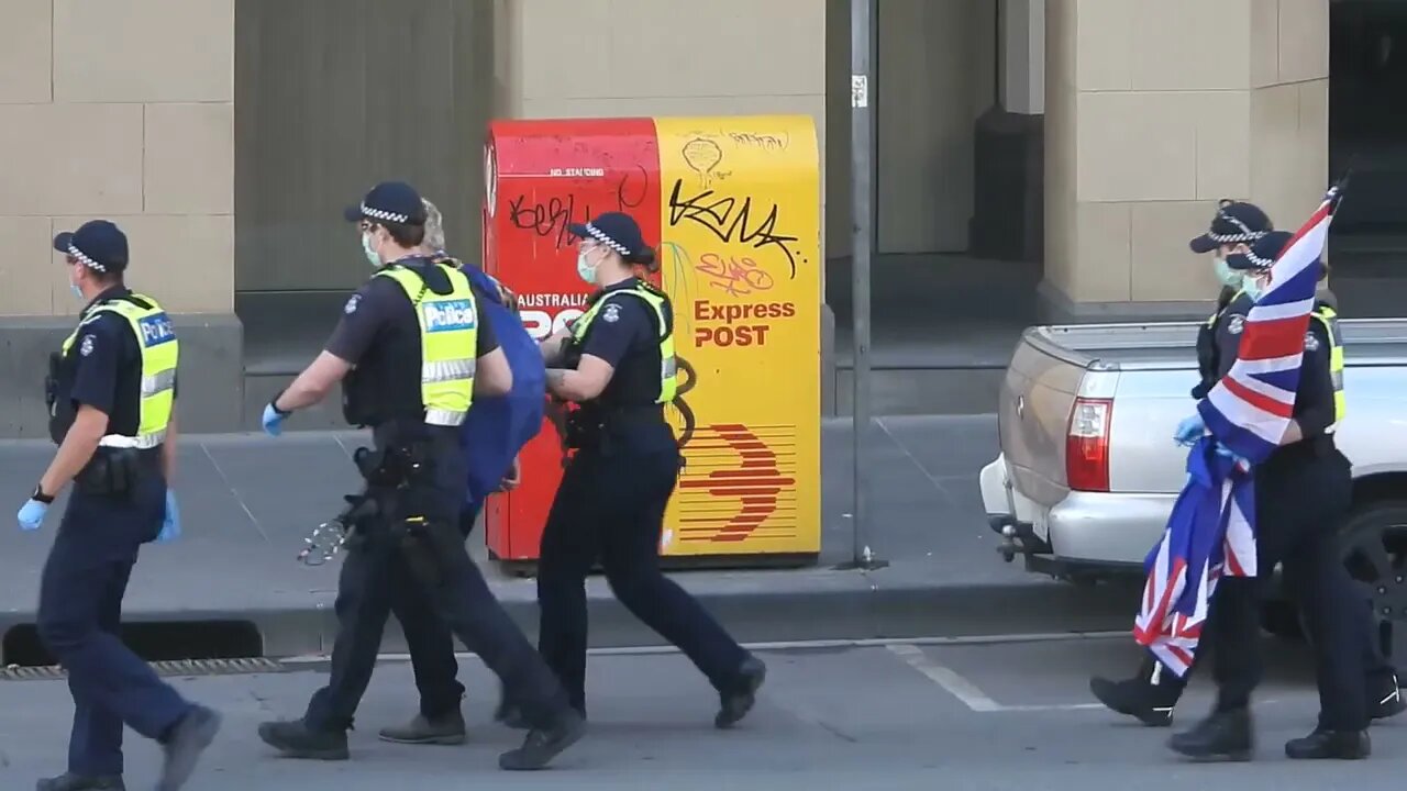 21st August Man Arrested Aussie Flag