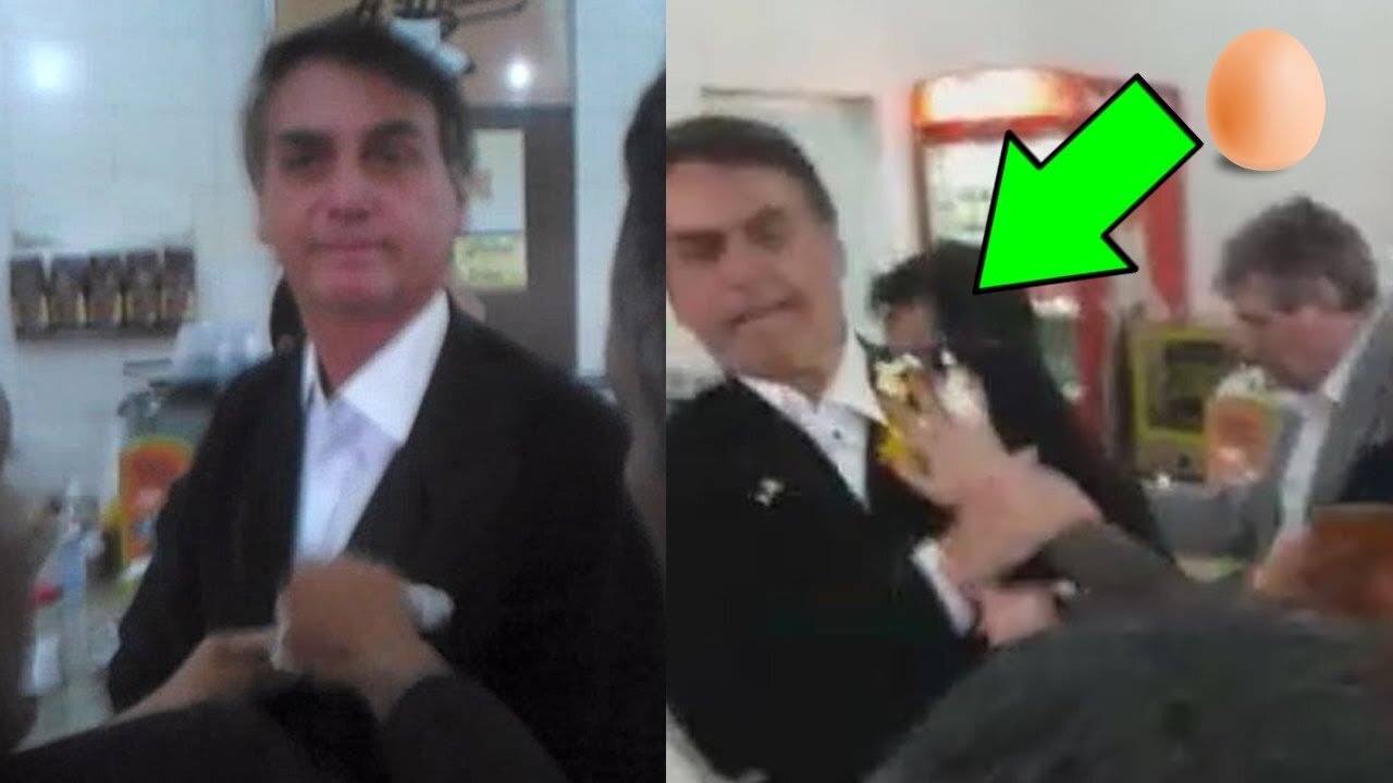 Video shows protester breaking egg on President Bolsonaro