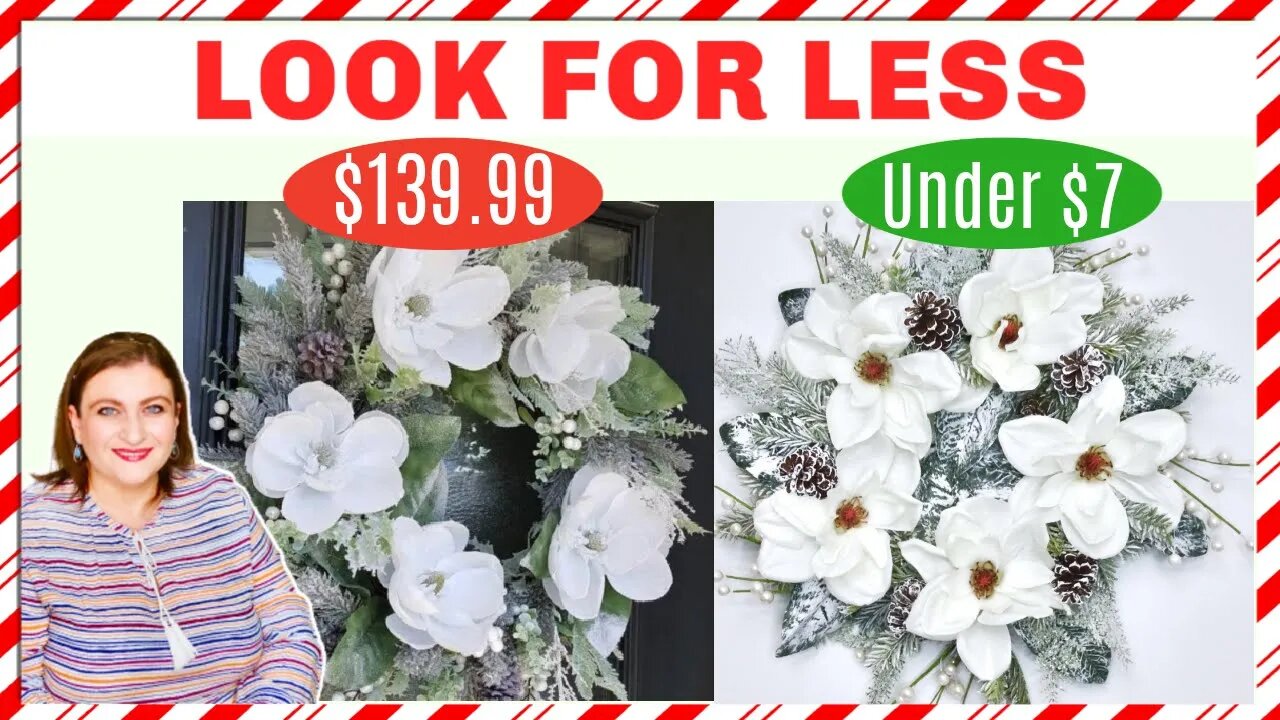 MAGNOLIA CHRISTMAS WREATH HOLIDAY Look For Less DUPE ON A BUDGET HIGH END MODERN WINTER HOME DECOR