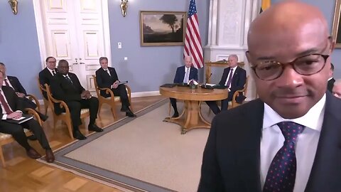 Biden Stares As Press Herded From Room Following His Meeting With Lithuanian Pres. Gitanas Nausėda