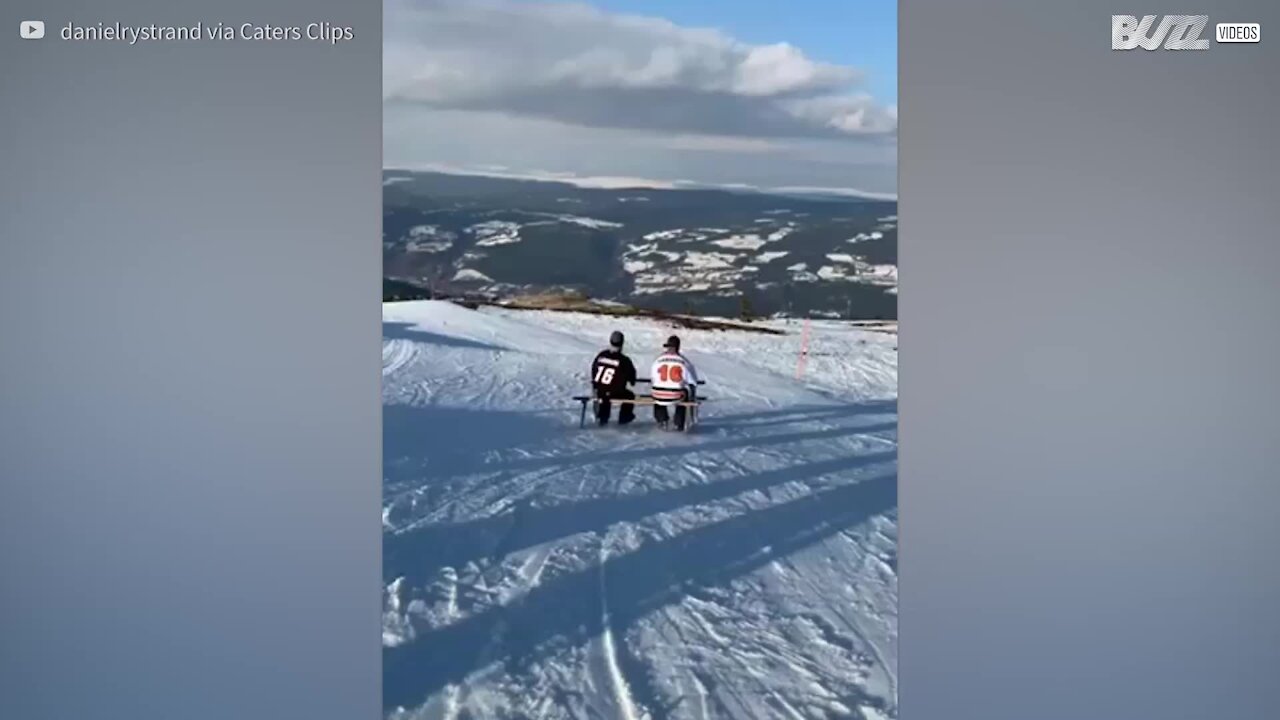 Fainéants, ils dévalent les pistes en table à pique-nique