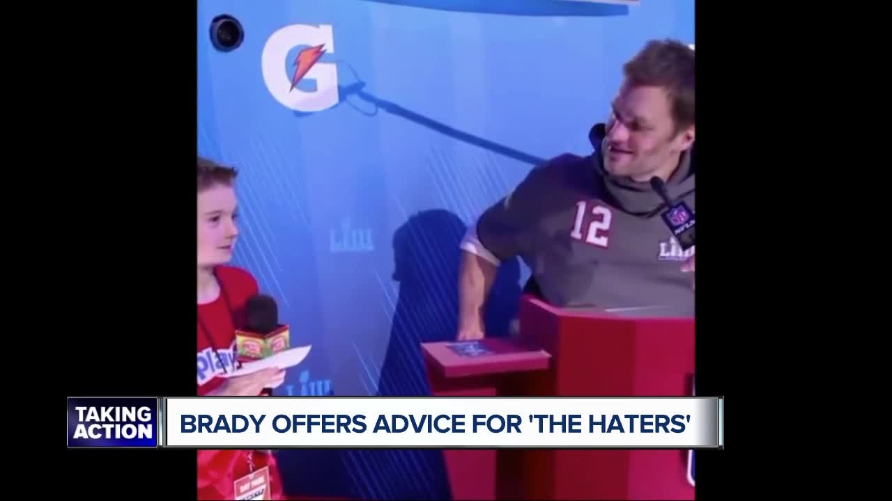 Dealing with the haters: Tom Brady offers advice at Super Bowl