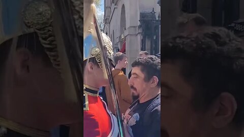 Chest bumping a tourist out of the way