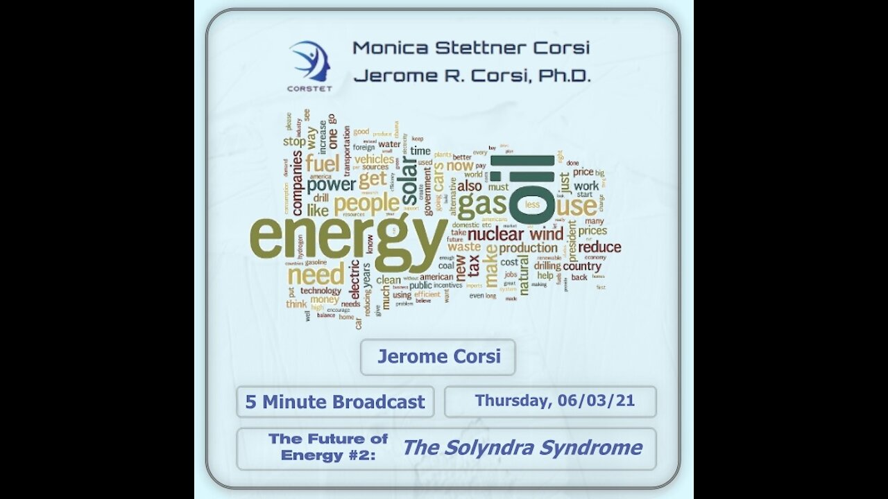 Corstet 5 Minute Overview: The Future Of Energy #2 - The Solyndra Syndrome