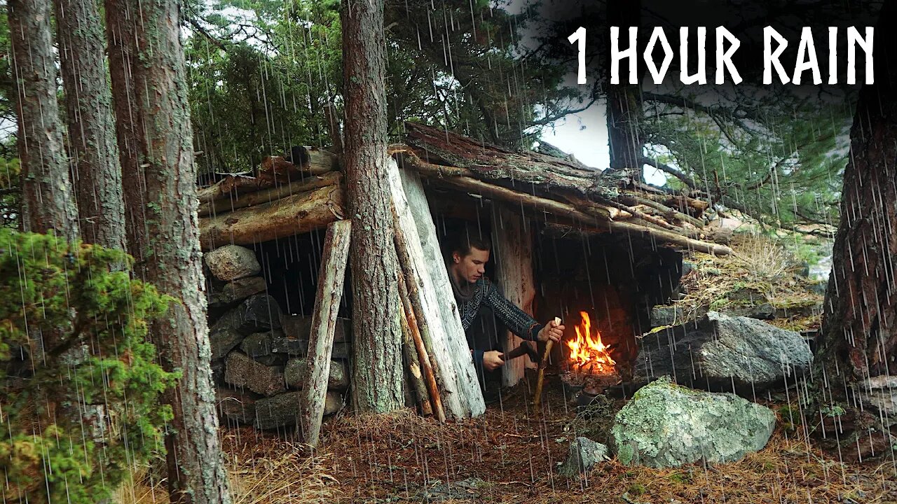 🌧️Camping in RELAXING RAIN: 1 Hour of Rain & Nature Sounds for Sleep and Calm