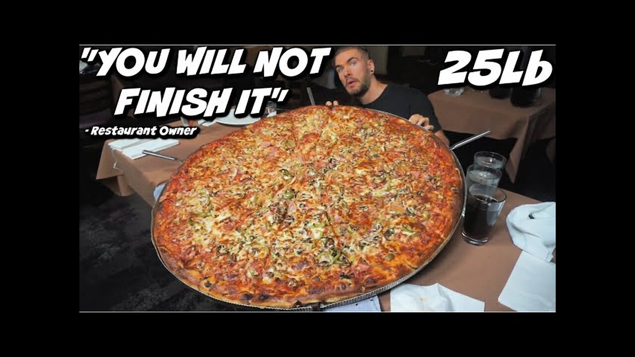 Undefeated 40" Pizza Challenge (25 Pounds)! The Biggest Pizza Challenge In Canada | Man Vs Food