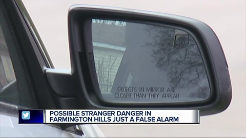 Possible stranger danger in Farmington Hills just a false alarm