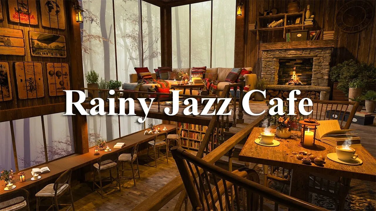 Rainy Jazz Cafe - Jazz Music with Relaxing Sounds in a Cafe for Working, Studying, Sleeping