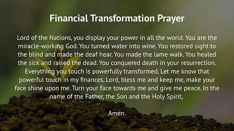 Financial Transformation Prayer (Prayer for Financial Miracle)