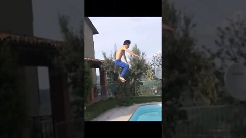 Dangerous Jump from roof to the pool 😱💦