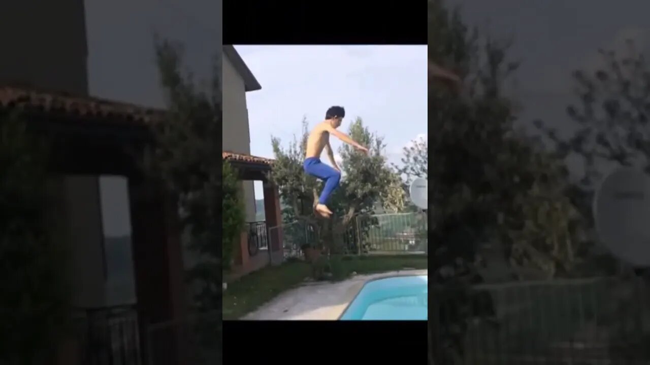 Dangerous Jump from roof to the pool 😱💦