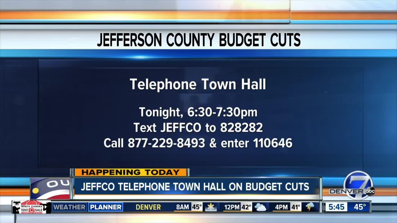 Telephone town hall tonight on JeffCo's budget problems