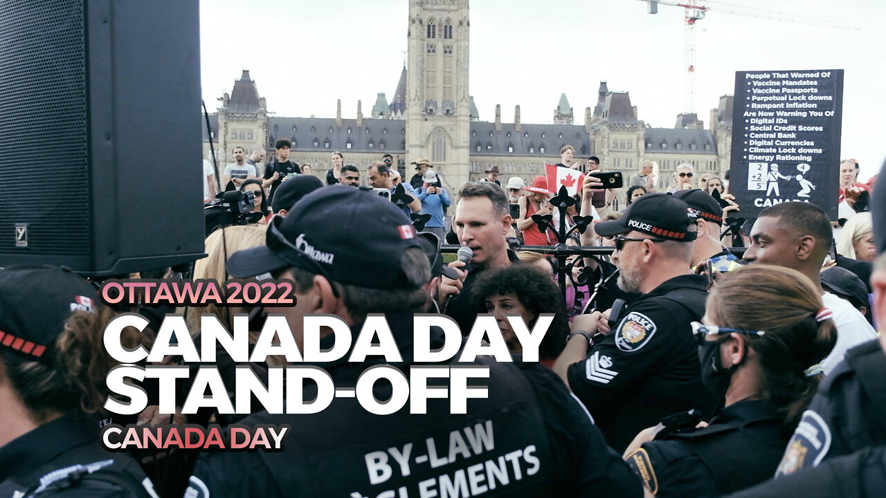 Full video of tense stand-off between Ottawa by-law and Canada Day supporters