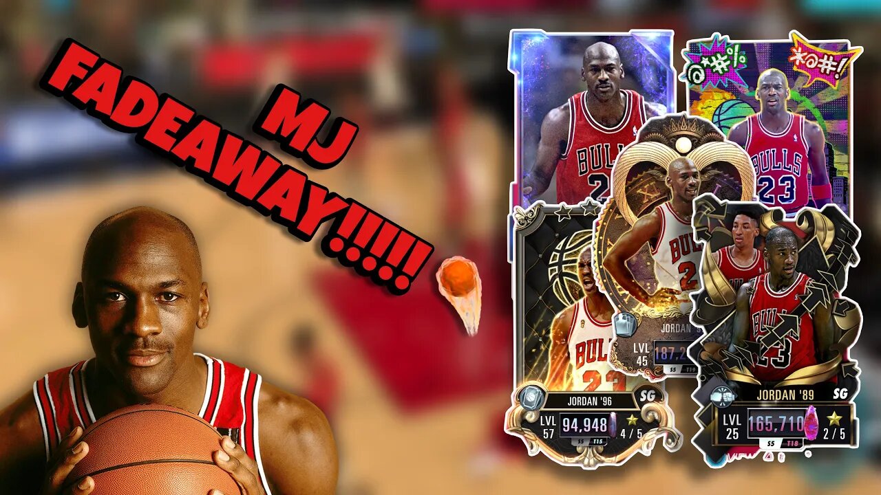 NBA 2K MOBILE - HITTING THE FADEAWAY WITH EVERY MICHAEL JORDAN CARD IN MY INVENTORY!!!!