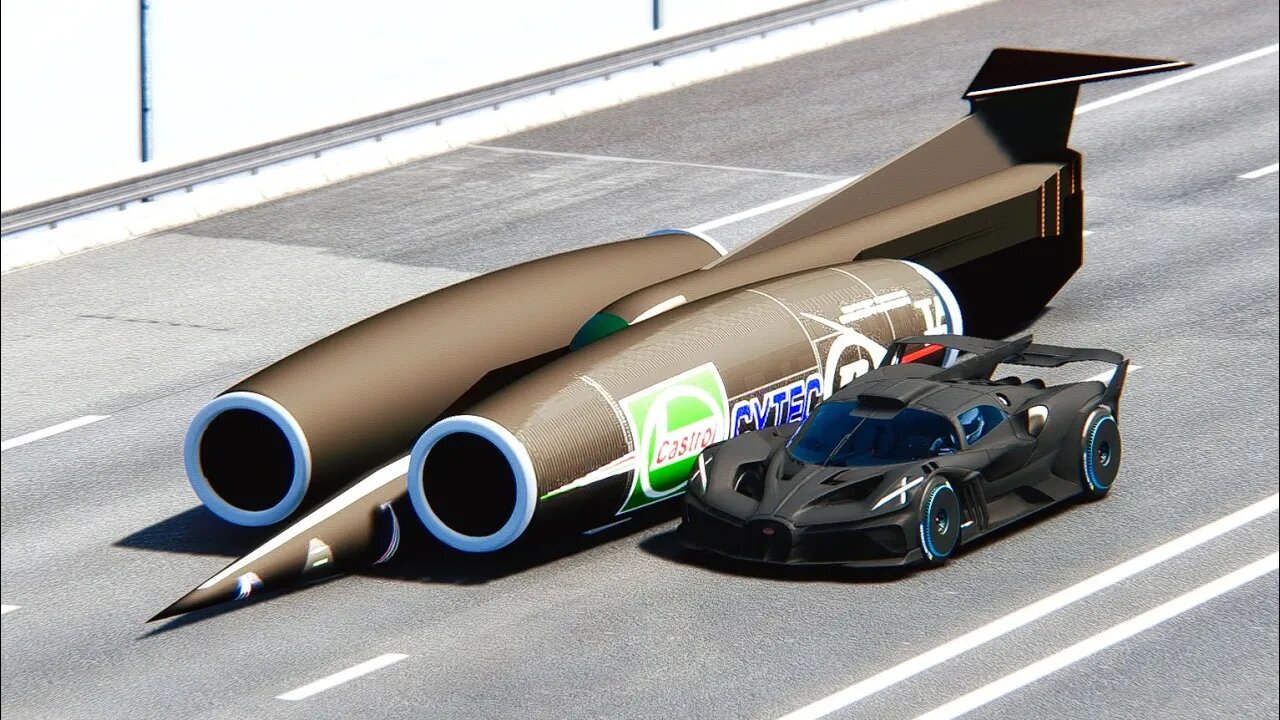 Bugatti Bolide Carbon Edition vs SSC Thrust at Drag Race 20 KM.