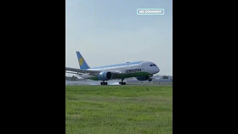 Boeing 787-9 Dreamliner UK 78704 landing in Tashkent from Dubai