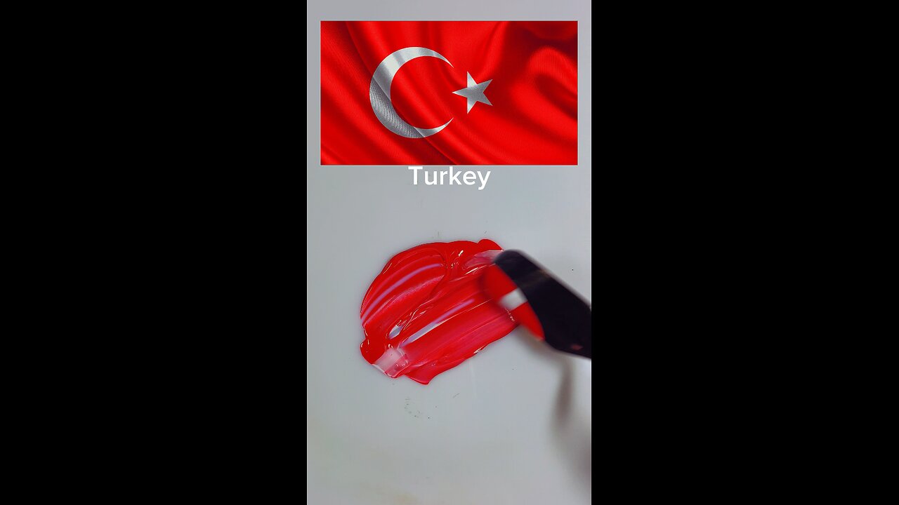 ASMR Satisfying Mixing the colors of the Turkish flag 🇹🇷