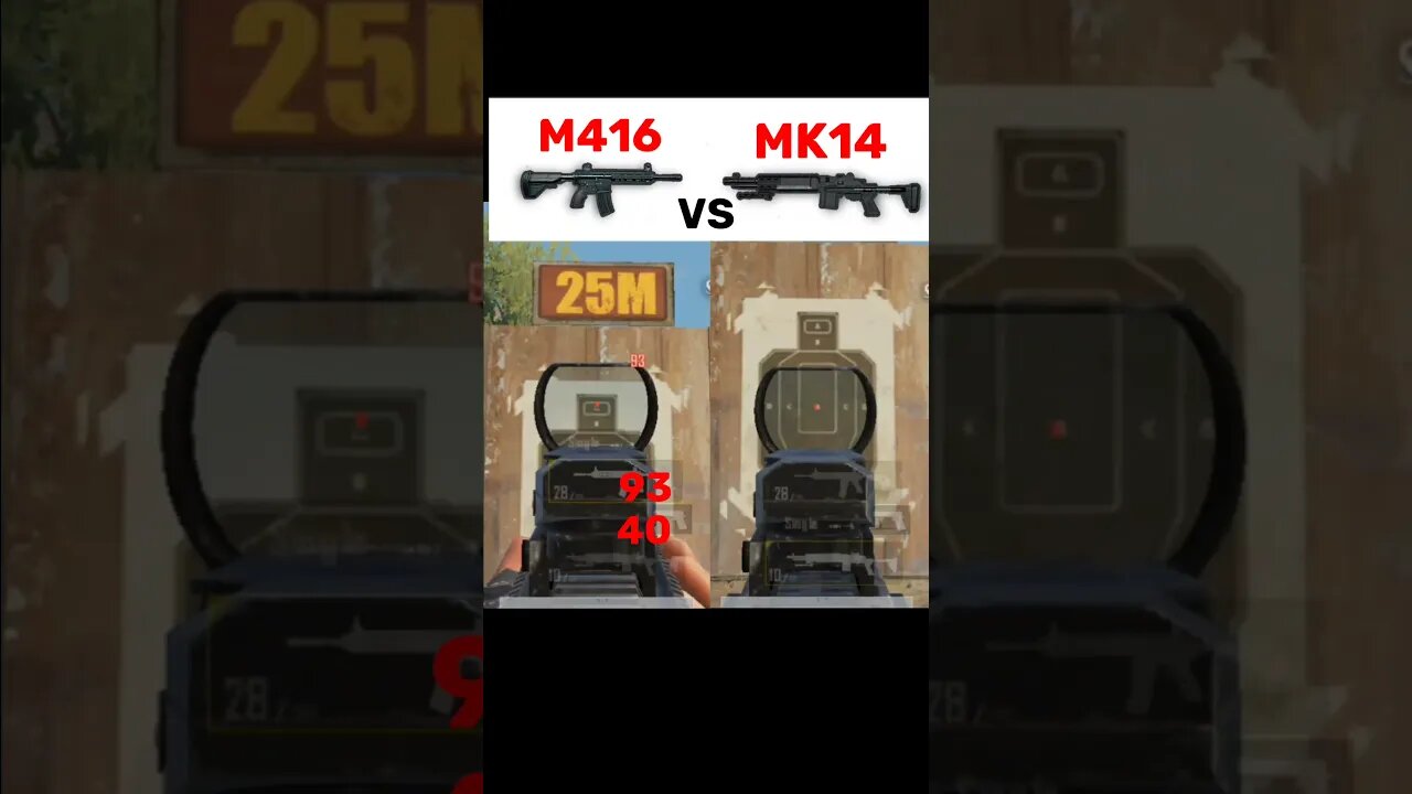 M416 VS MK14 damage 😱 #pubg #pubgtipsandtricks