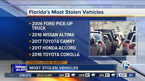 Here are the most stolen vehicles in Florida