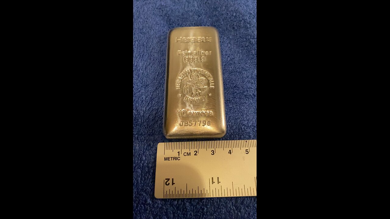 Heraeus silverbar silvertacka 10 ounces oz