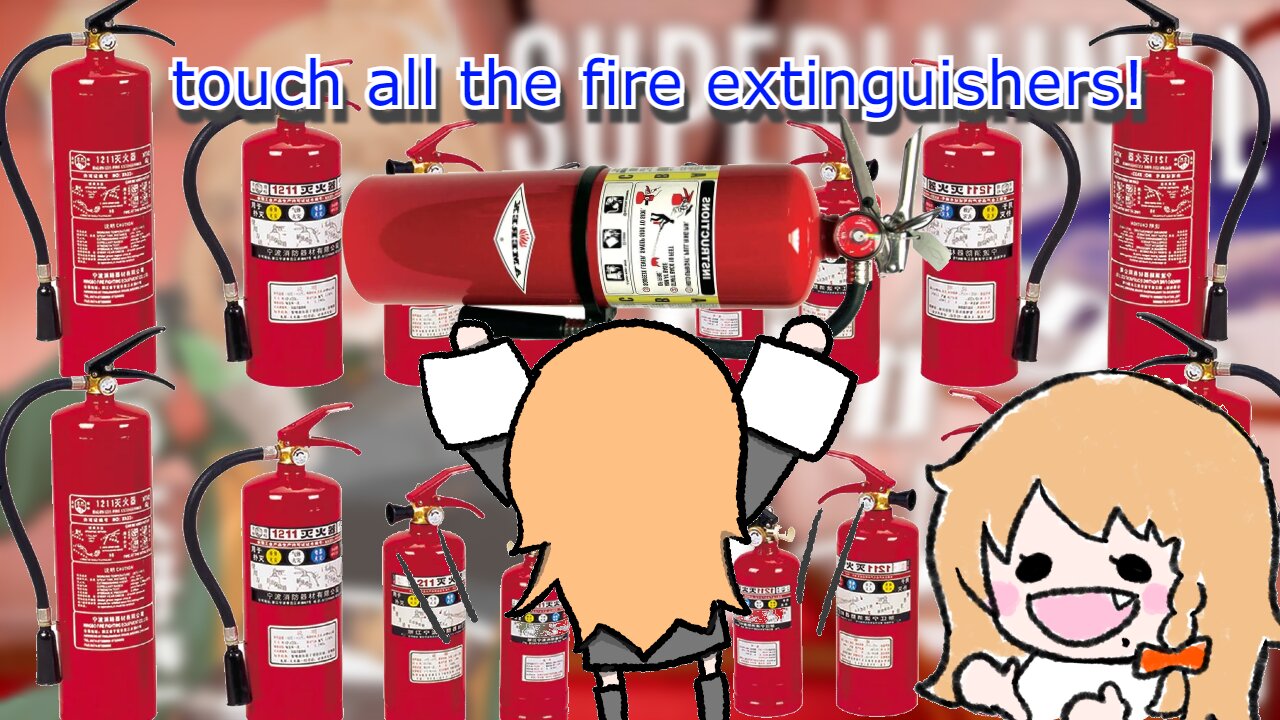 vtuber Elena Yunagi touch all the fire extinguisher! - SuperLiminal