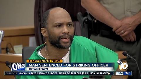 Man sentenced for punching SDPD officer