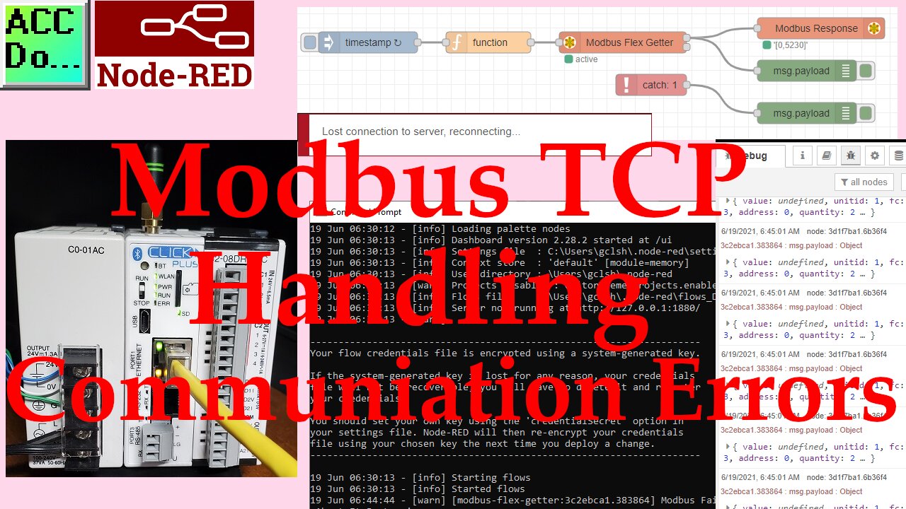 Node-RED Modbus TCP Handling Communication Errors