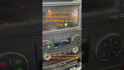 Quick #Trick #Chevy #GMC #Tahoe, #Denali #Heater controls, not working #Hack