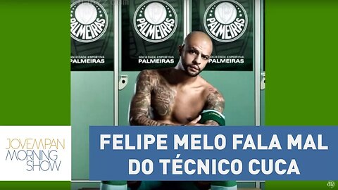 Vaza áudio de Felipe Melo falando mal do técnico Cuca. Ouça: