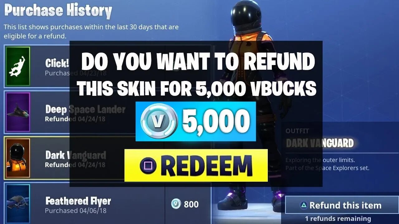 NEW REFUND SYSTEM IS HERE! REFUND SKINS FOR VBUCKS IN FORTNITE! (FORTNITE BATTLE ROYALE)