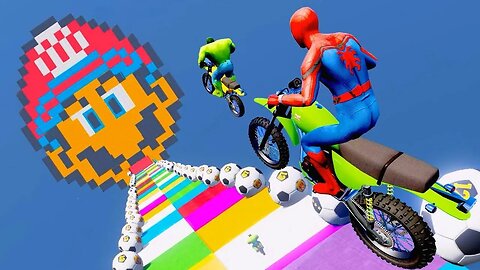 GTA V : Spiderman Dangerous stunts on bike EPS. 15