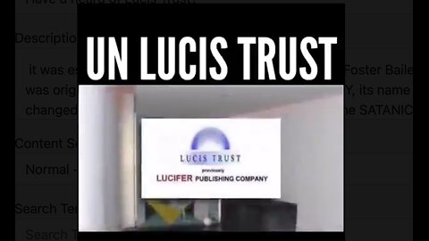 Have u heard of Lucis Trust?