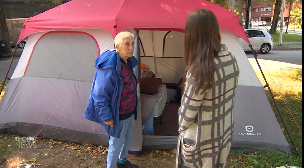 Halifax seniors, Judy Howe (77) & her husband George (80) are living in a tent encampment