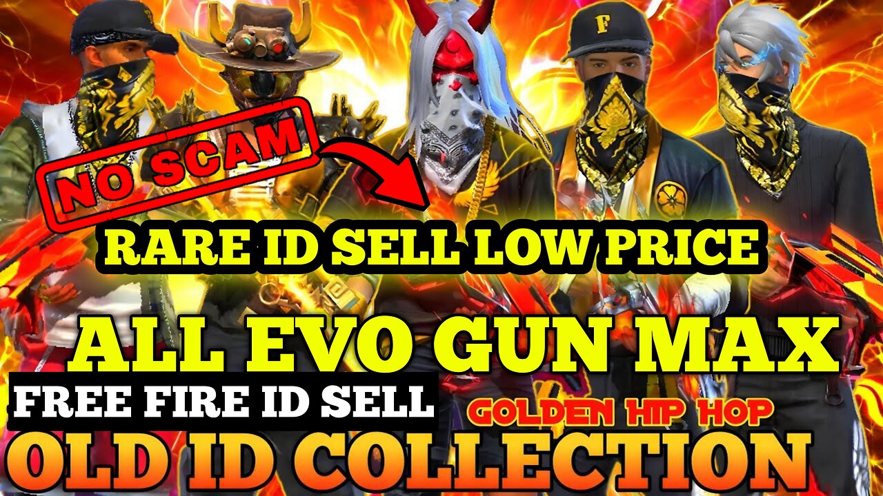 all Evo gun max rare collection free fire id sell golden hip hop