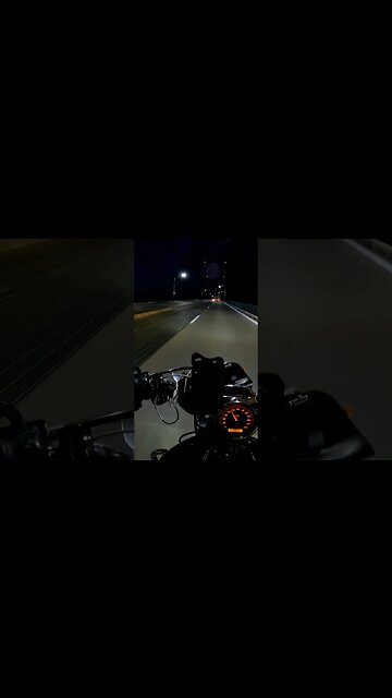 riding my motorcycle over Mackinac bridge at night